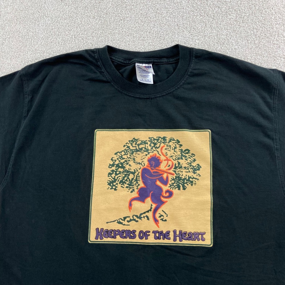 Vintage Renaissance Faire T Shirt Mens Large Black Keepers of the Heart Satyr